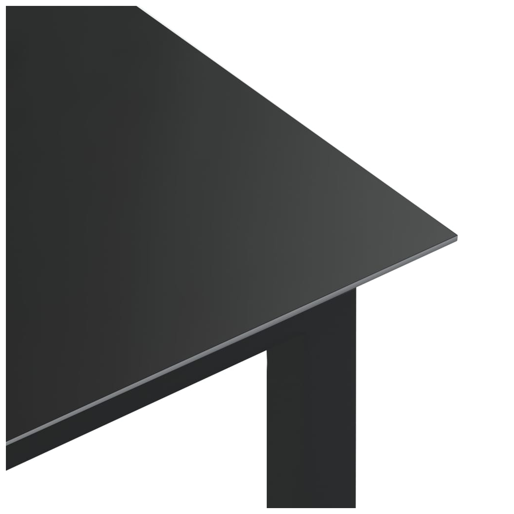 Garden Table Black 80x80x74 cm Aluminium and Glass