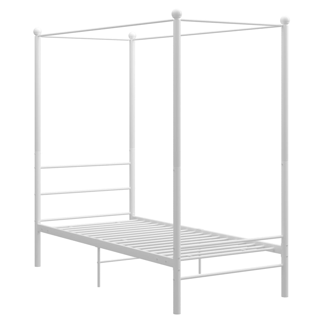 Canopy Bed Frame White Metal 90x200 cm