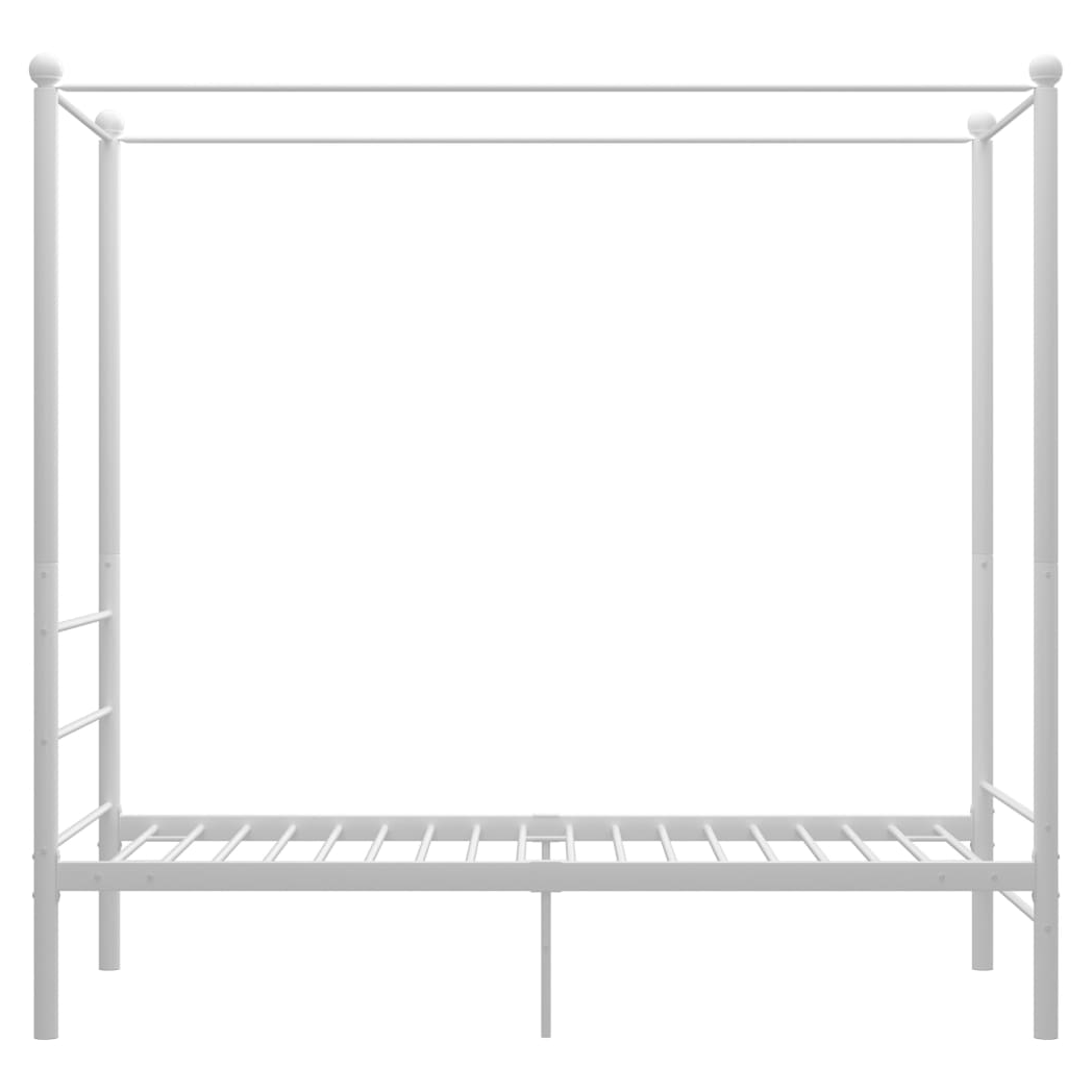 Canopy Bed Frame White Metal 90x200 cm