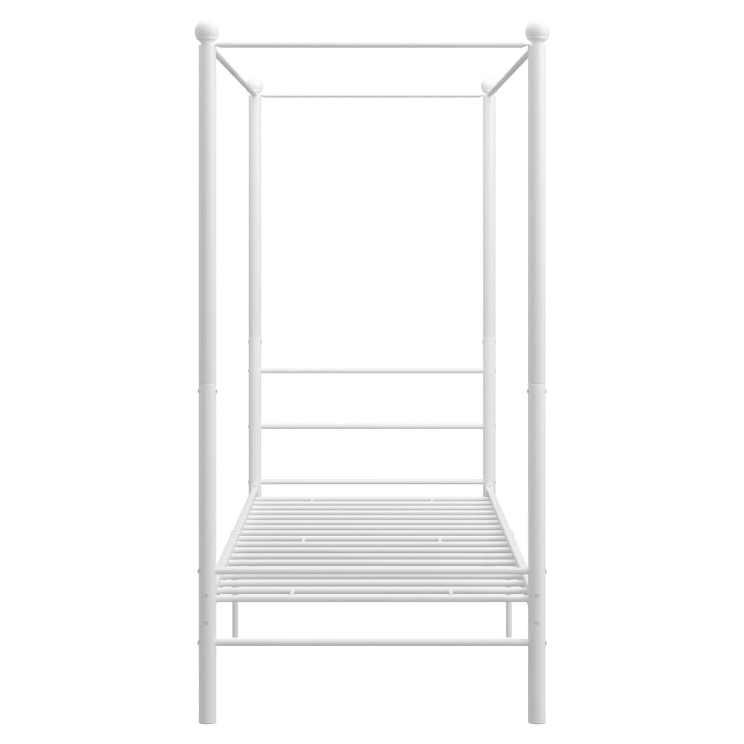 Canopy Bed Frame White Metal 90x200 cm