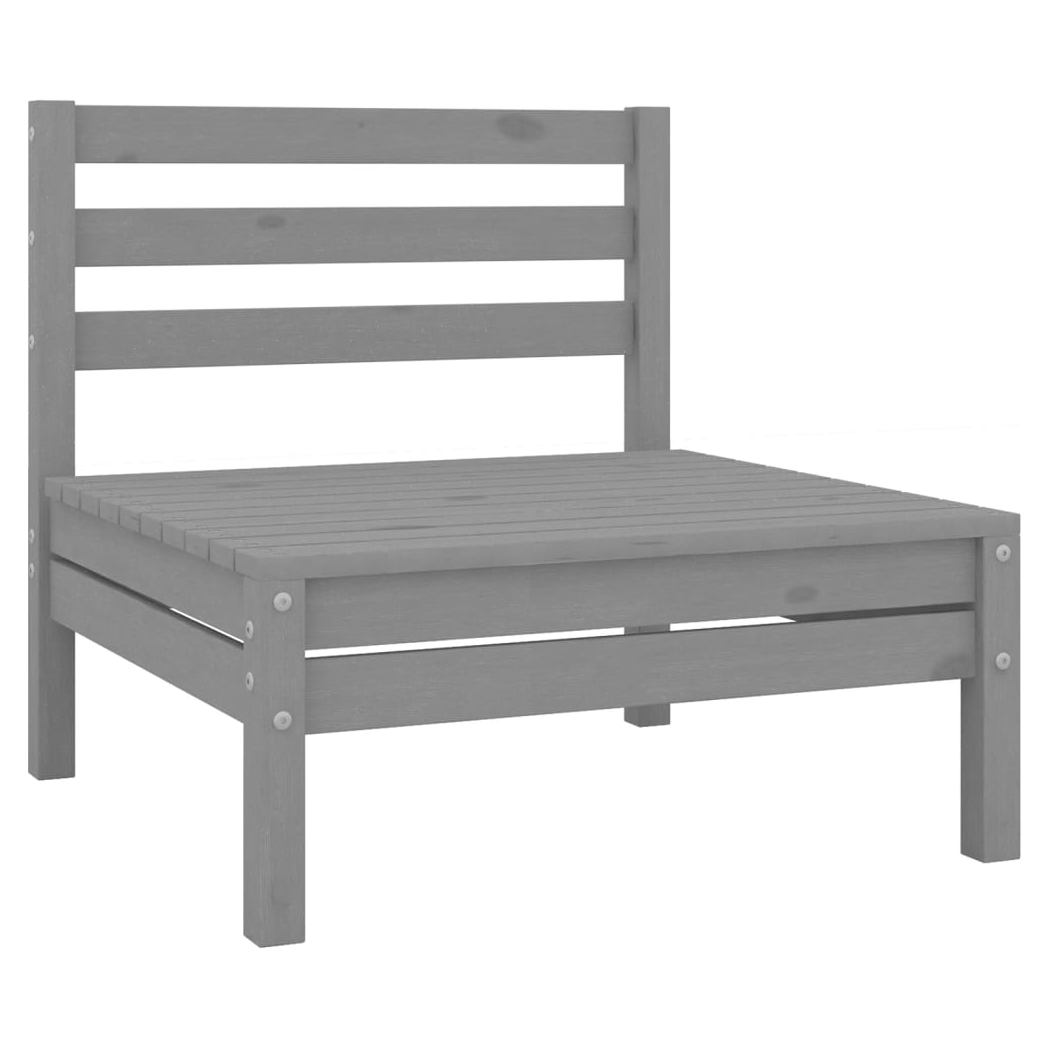 8 Piece Garden Lounge Set Solid Pinewood Grey