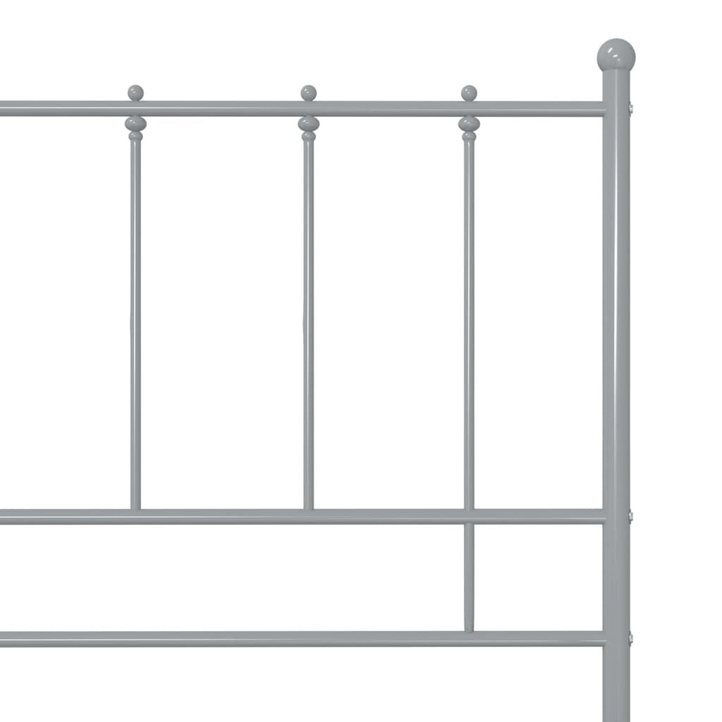 Bed Frame Grey Metal 100x200 cm