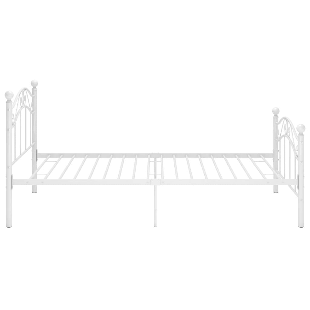 Bed Frame White Metal 100x200 cm