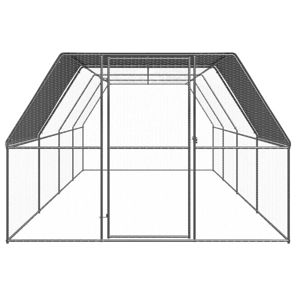 Outdoor Chicken Cage 3x8x2 m Galvanised Steel