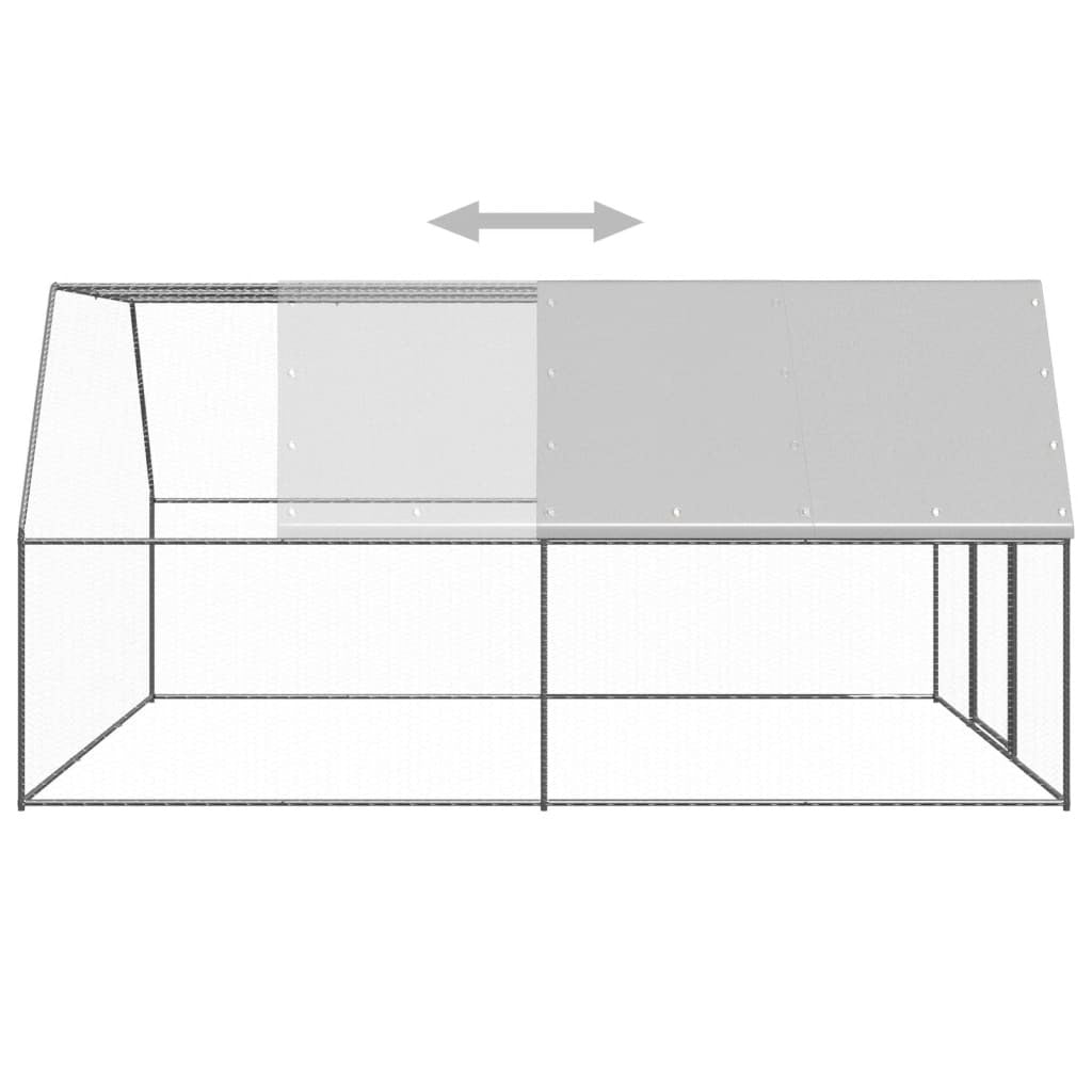 Outdoor Chicken Cage 3x4x2 m Galvanised Steel