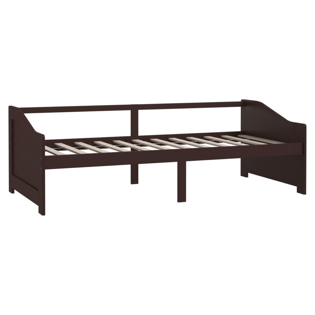 3-Seater Day Bed Dark Brown Solid Pinewood 90x200 cm