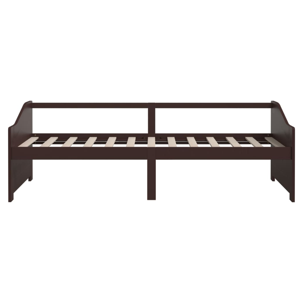 3-Seater Day Bed Dark Brown Solid Pinewood 90x200 cm
