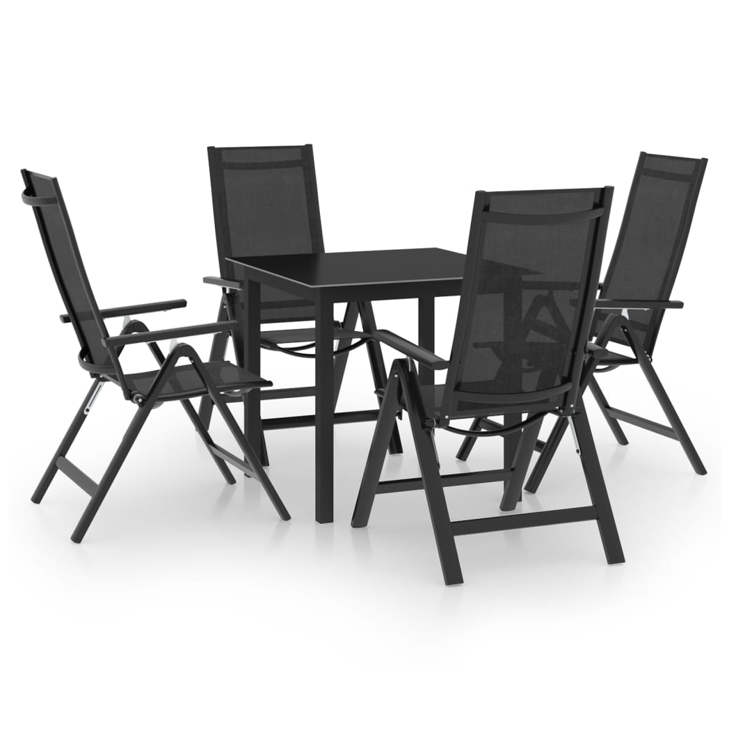 5 Piece Garden Dining Set Aluminium Anthracite