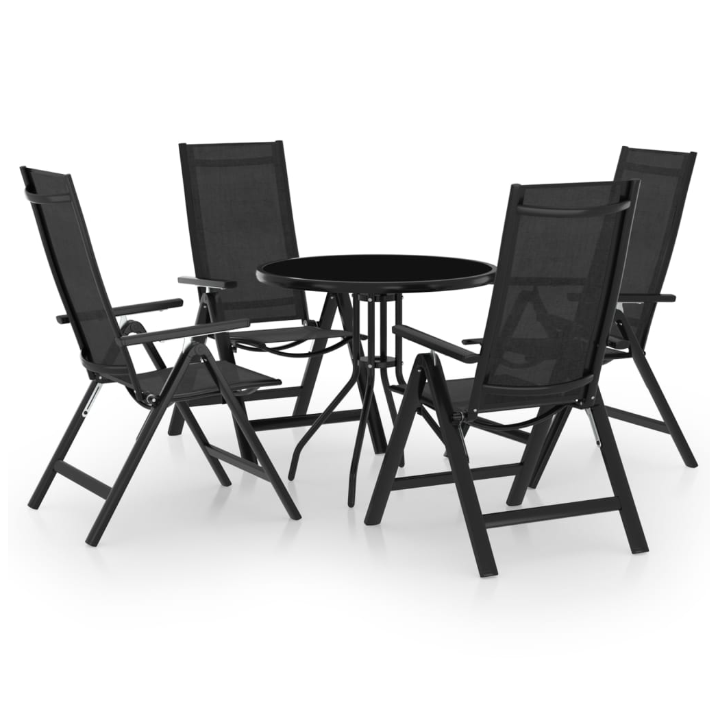 5 Piece Bistro Set Black and Anthracite