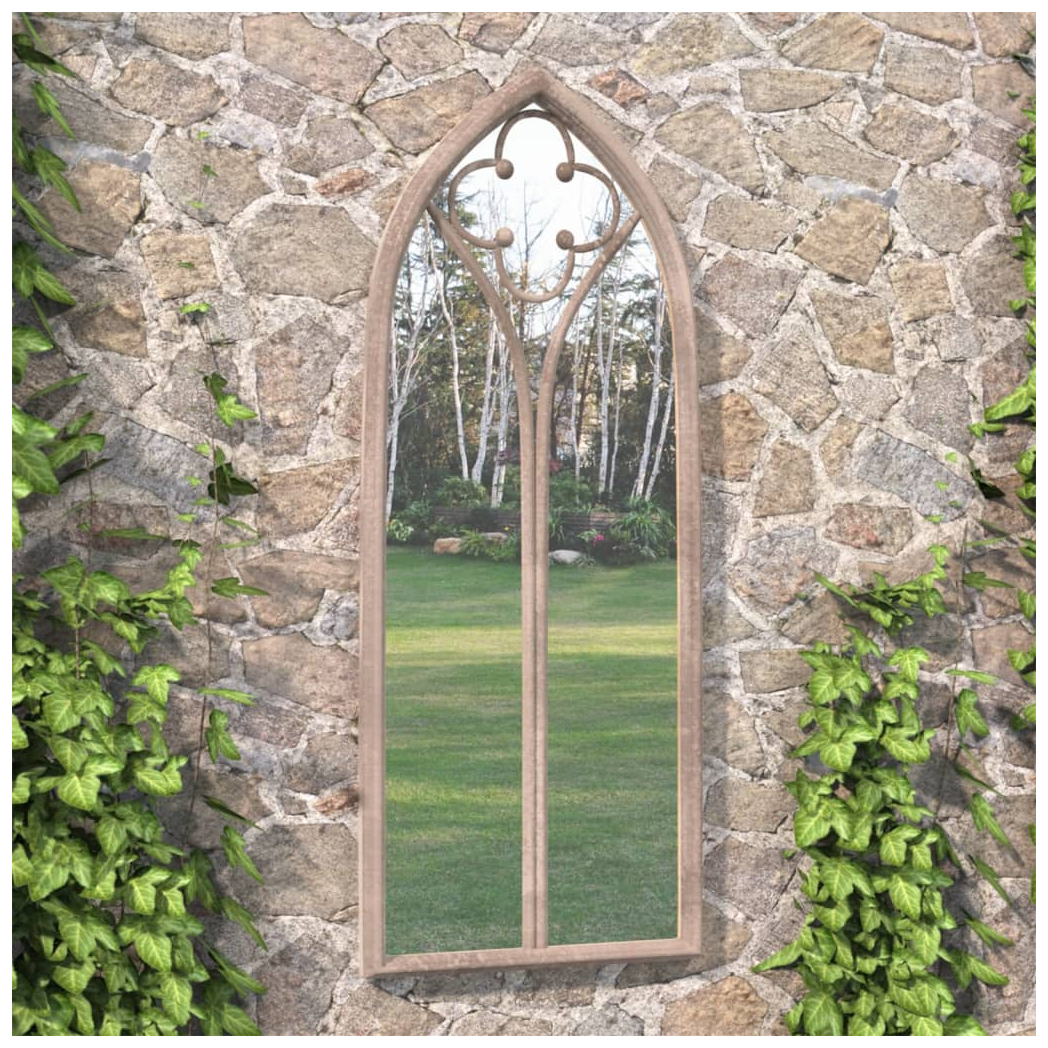 Garden Mirror Sand 70x30 cm Iron for Outdoor Use