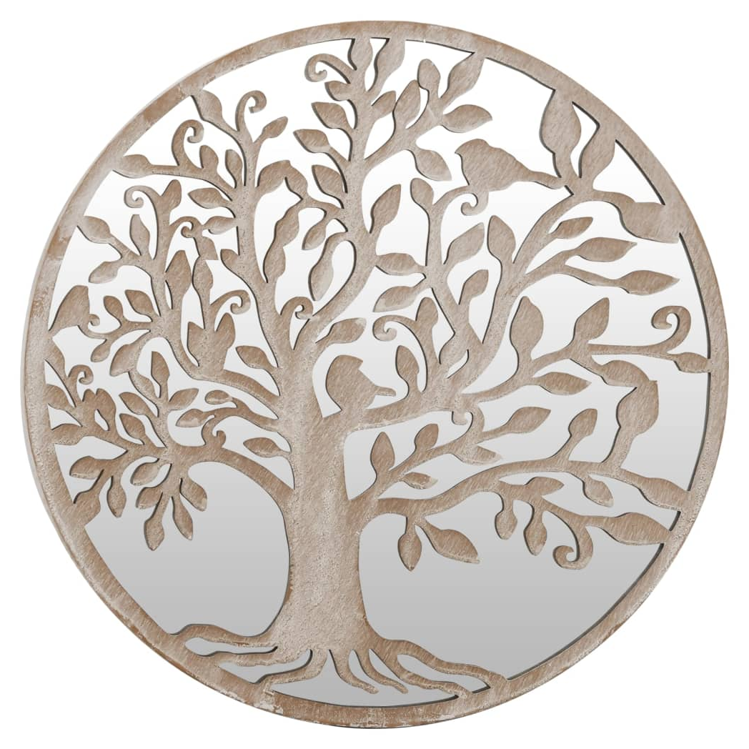 Garden Mirror Sand 40x2.5 cm Iron Round for Outdoor Use