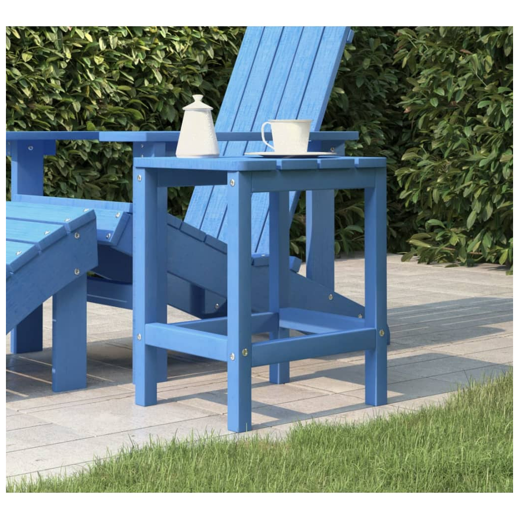 Garden Adirondack Table Aqua Blue 38x38x46 cm HDPE