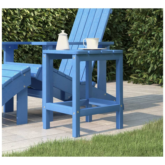 Garden Adirondack Table Aqua Blue 38x38x46 cm HDPE