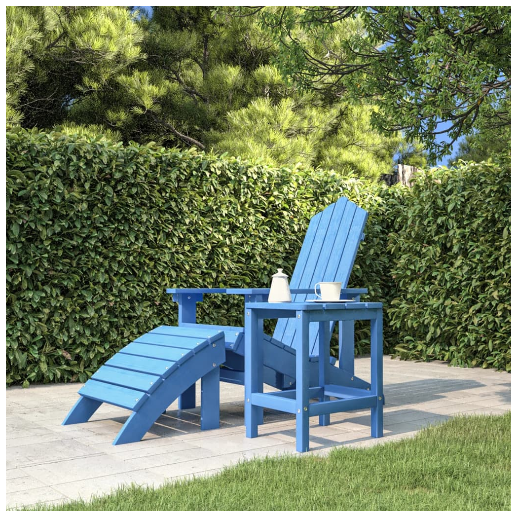 Garden Adirondack Table Aqua Blue 38x38x46 cm HDPE