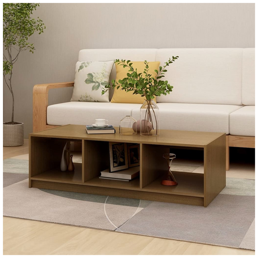 Coffee Table Honey Brown 110x50x34 cm Solid Pinewood