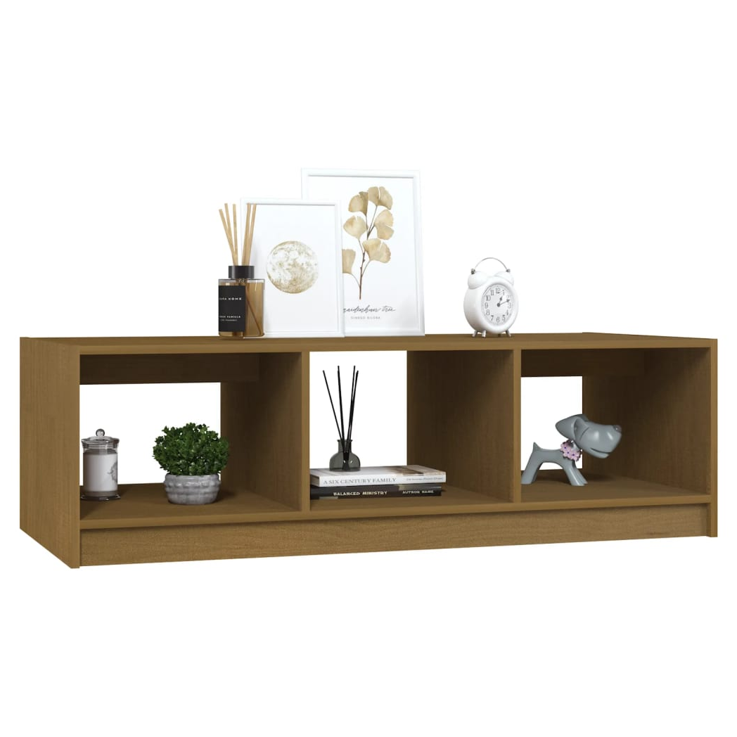 Coffee Table Honey Brown 110x50x34 cm Solid Pinewood