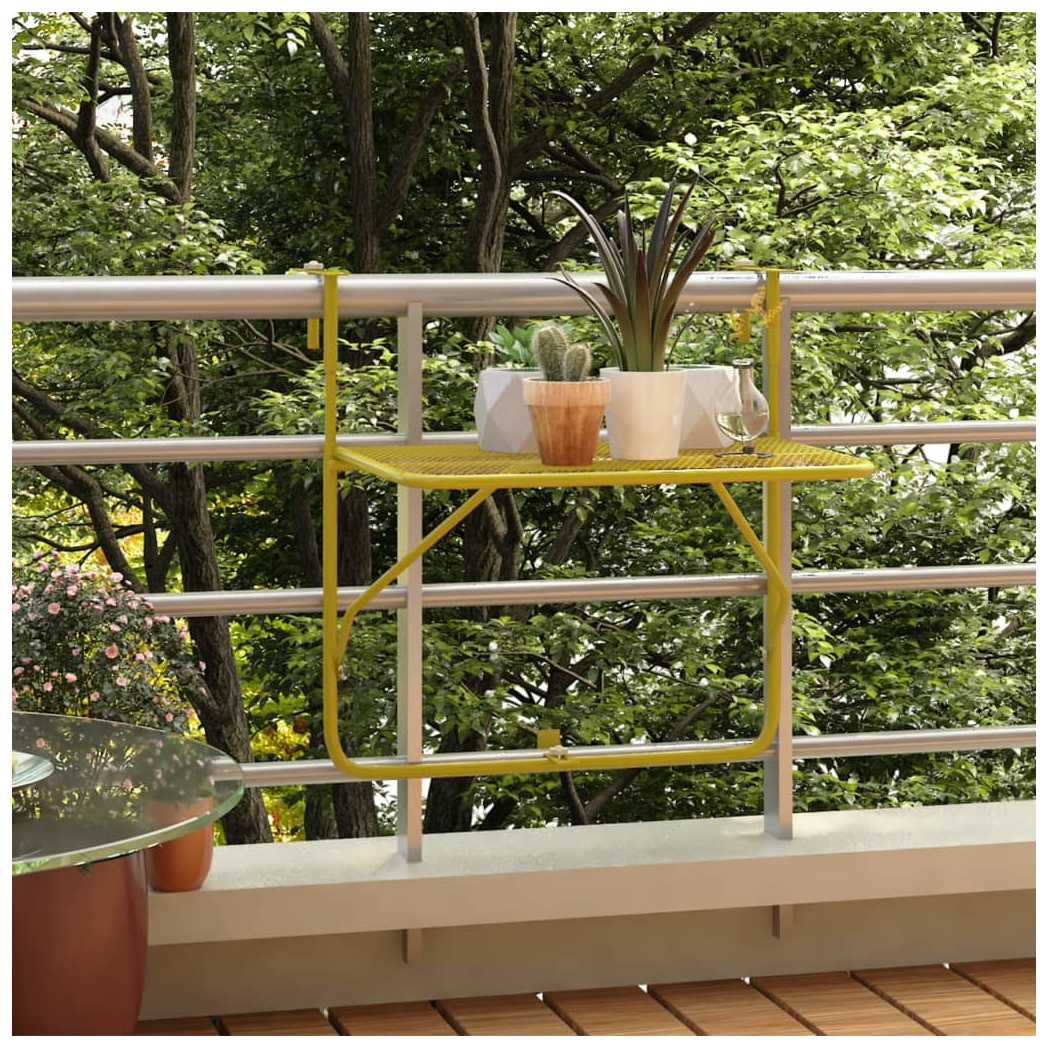 Balcony Table Gold 60x40 cm Steel
