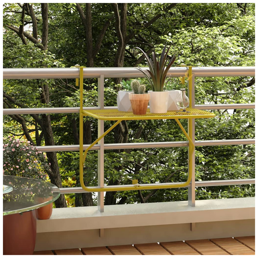 Balcony Table Gold 60x40 cm Steel