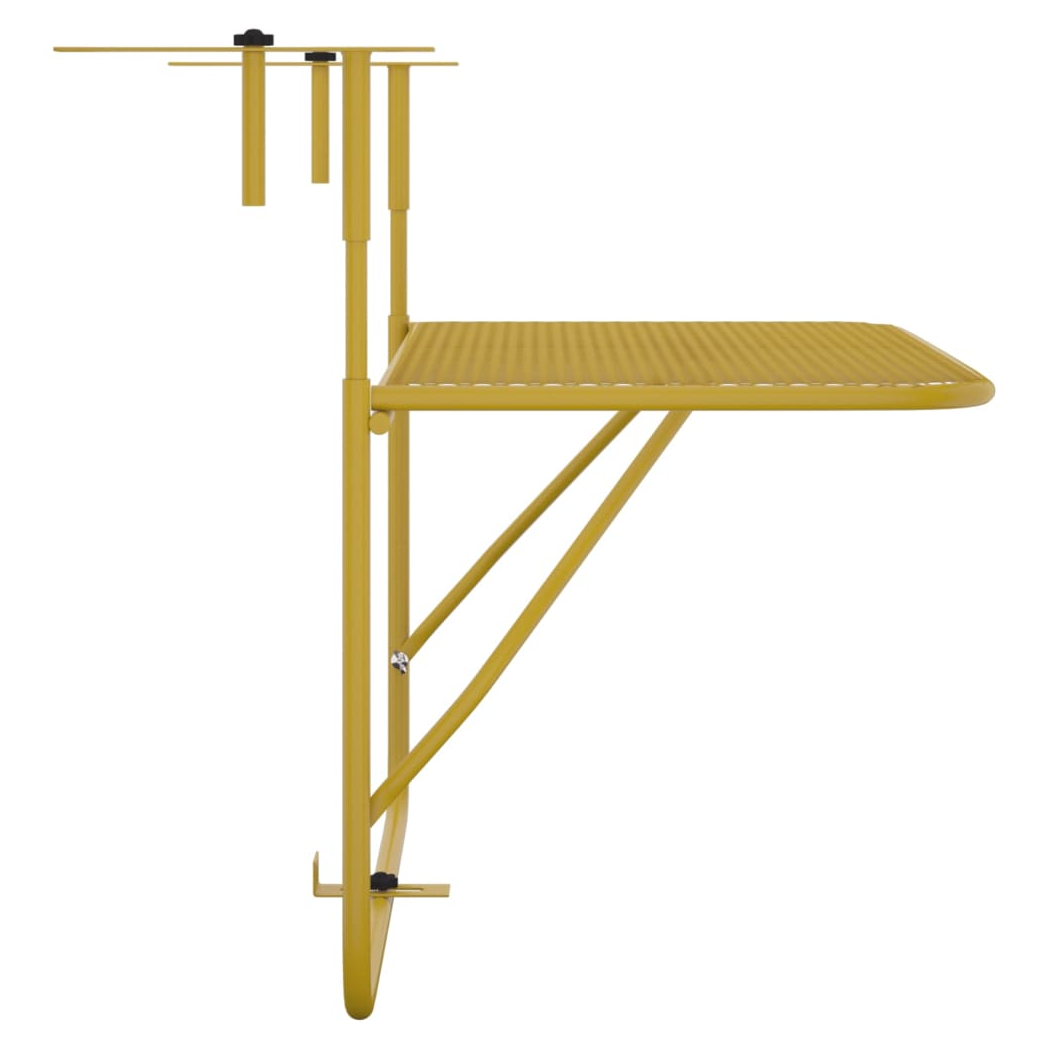 Balcony Table Gold 60x40 cm Steel