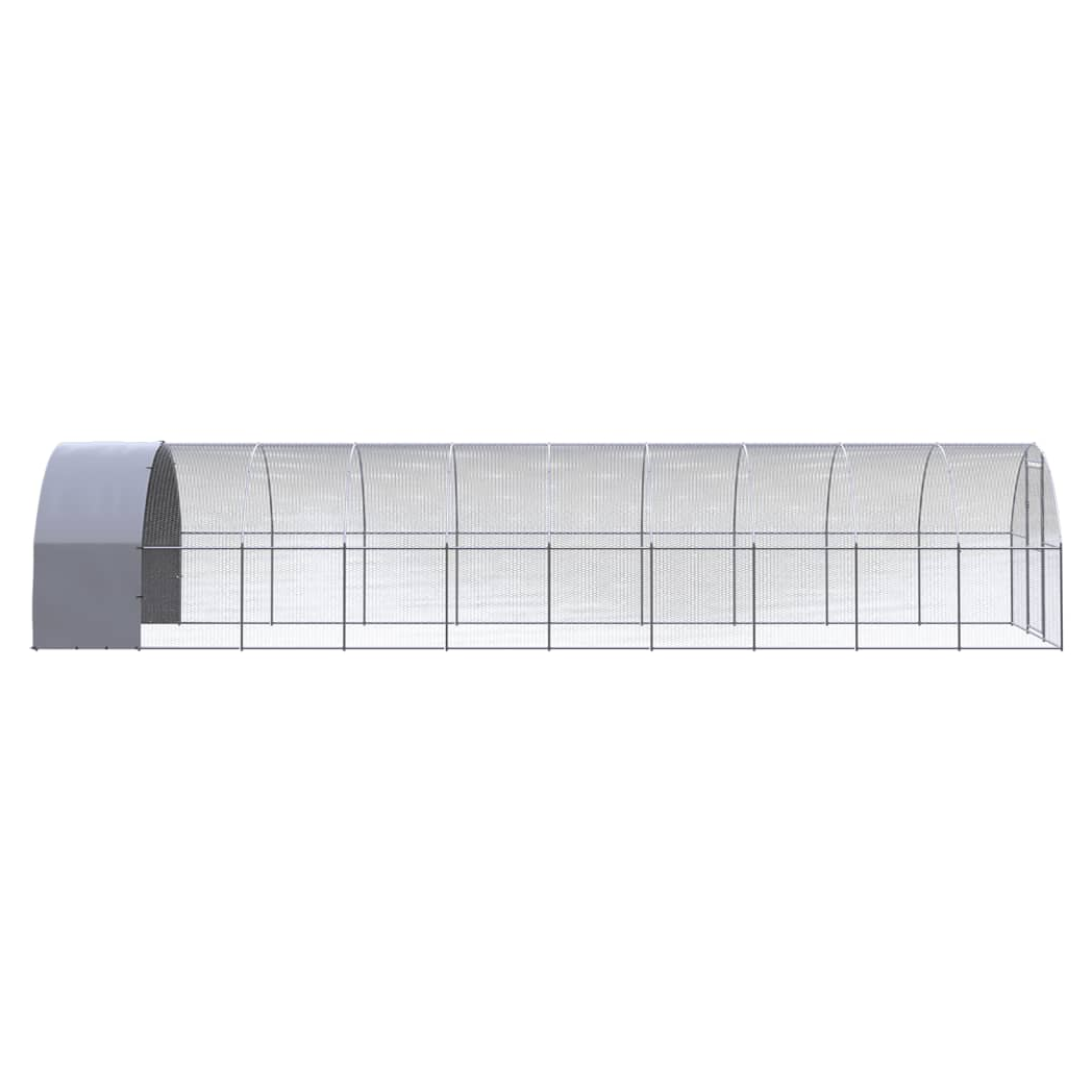 Outdoor Chicken Coop 3x10x2 m Galvanised Steel