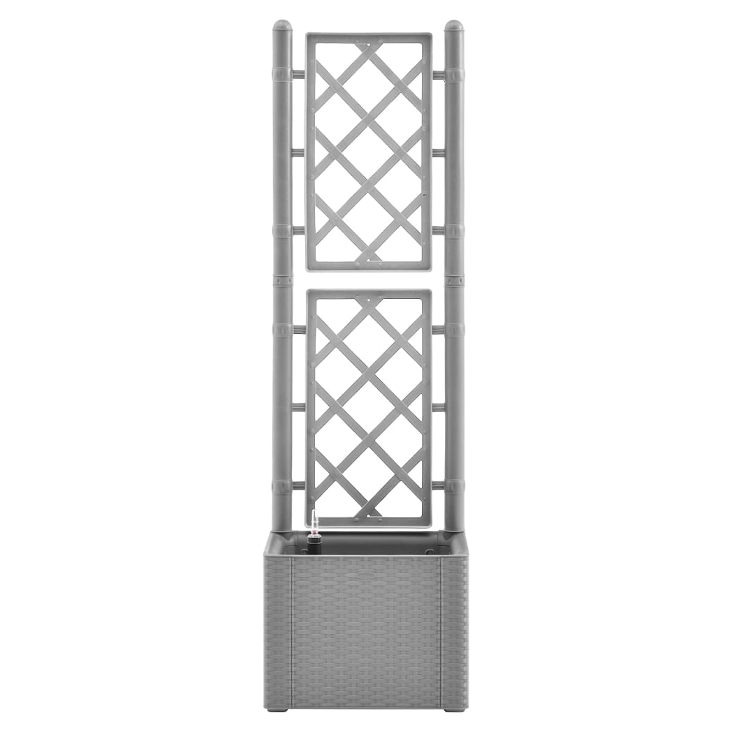Garden Raised Bed with Trellis and Self Watering System Grey