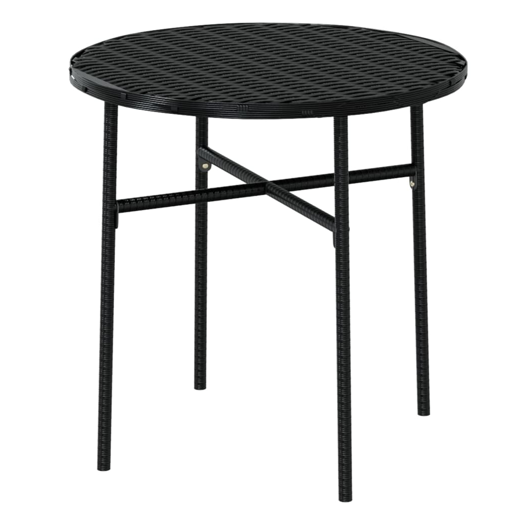 3 Piece Garden Dining Set Poly Rattan Black