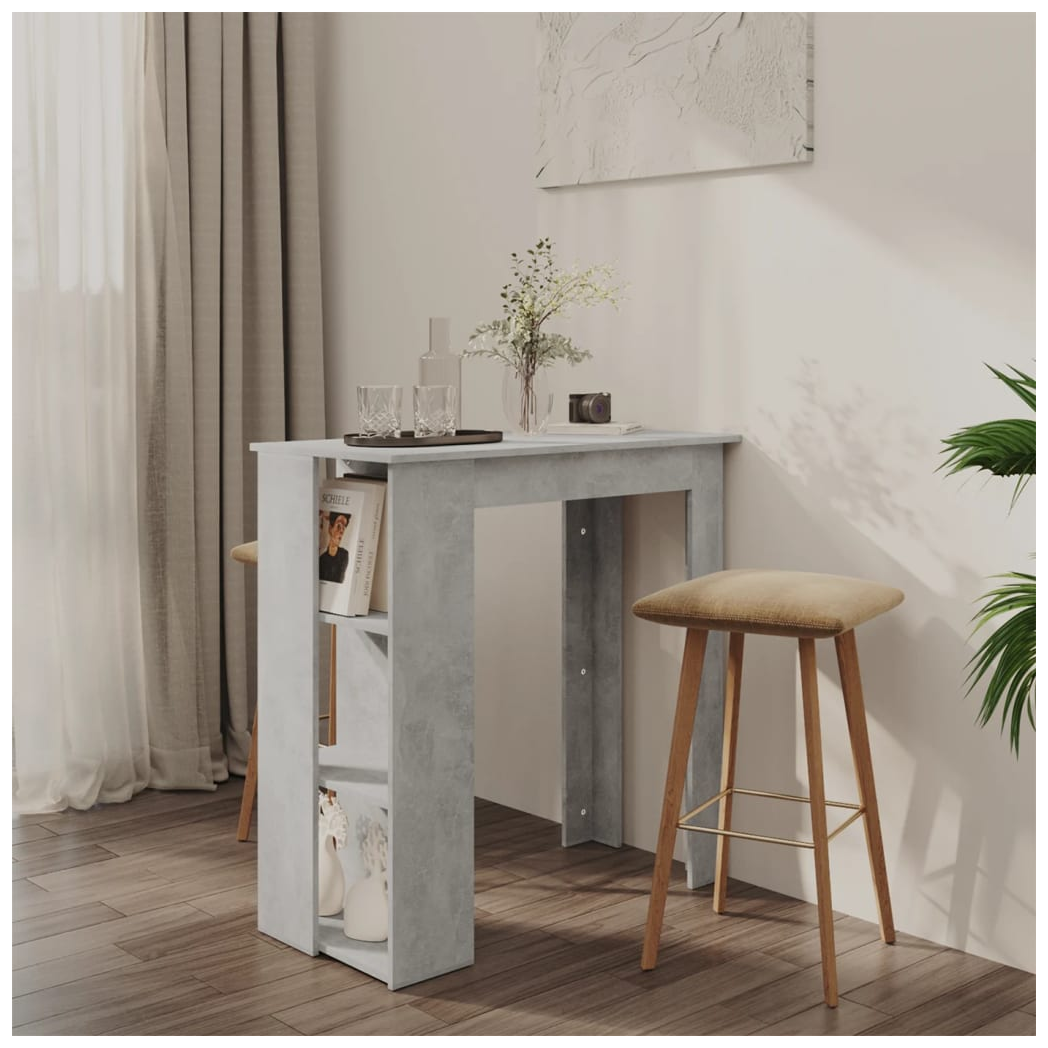 Bar Table with Shelf Concrete Grey 102x50x103.5 cm Engineered Wood