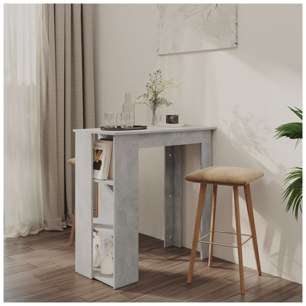 Bar Table with Shelf Concrete Grey 102x50x103.5 cm Engineered Wood