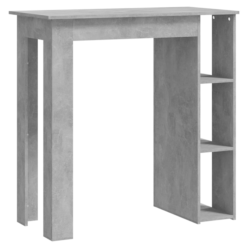 Bar Table with Shelf Concrete Grey 102x50x103.5 cm Engineered Wood