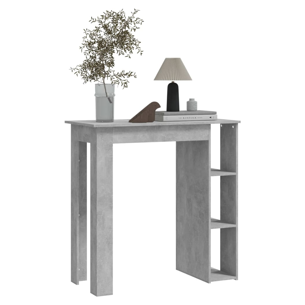 Bar Table with Shelf Concrete Grey 102x50x103.5 cm Engineered Wood