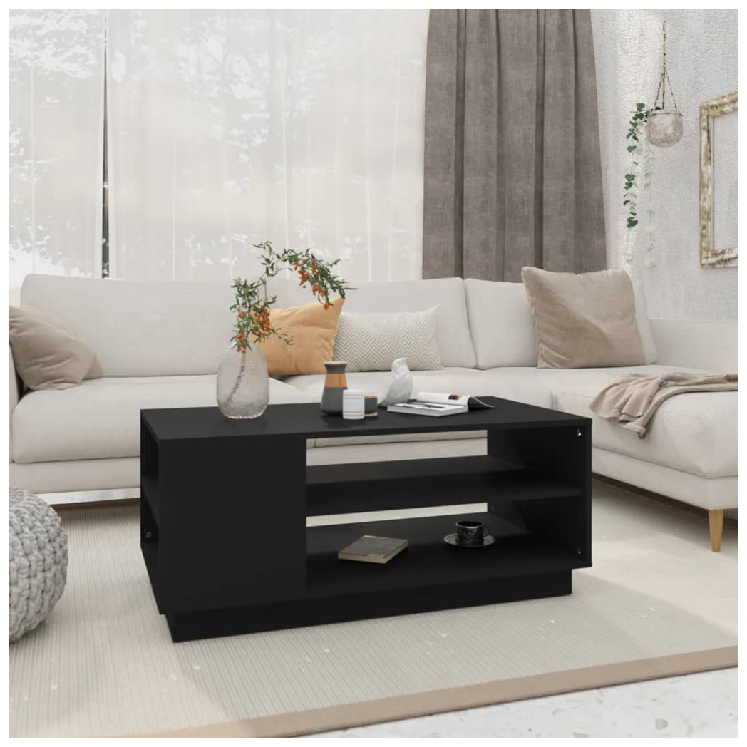 Coffee Table Black 102x55x43 cm Engineered Wood