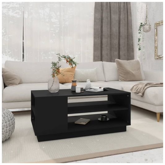 Coffee Table Black 102x55x43 cm Engineered Wood