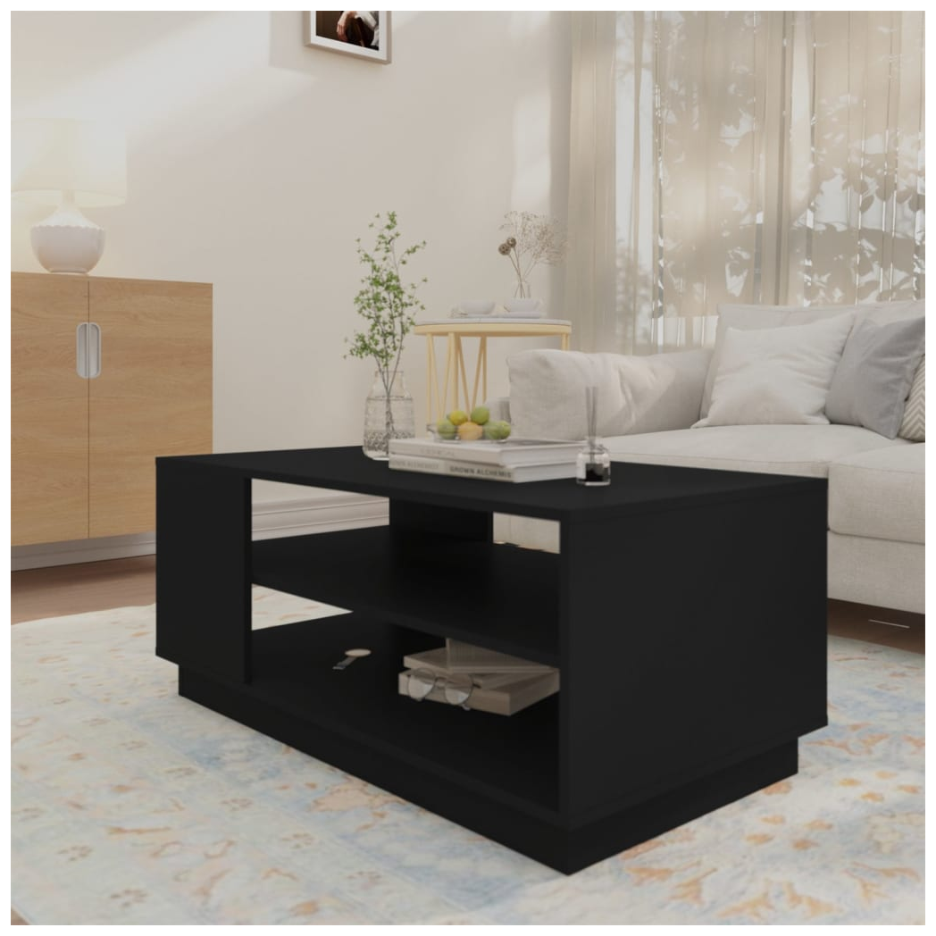 Coffee Table Black 102x55x43 cm Engineered Wood