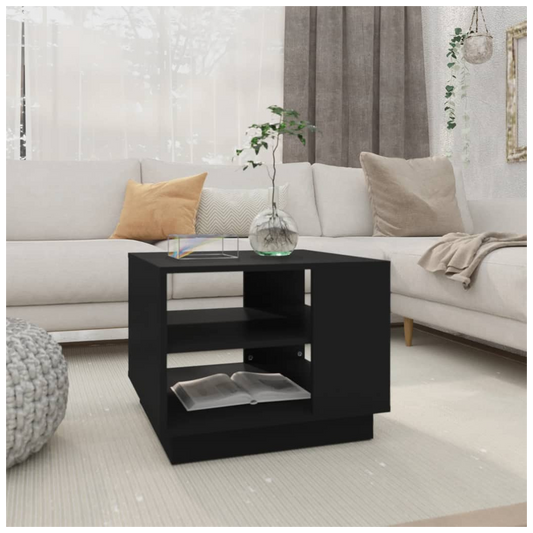 Coffee Table Black 55x55x43 cm Engineered Wood