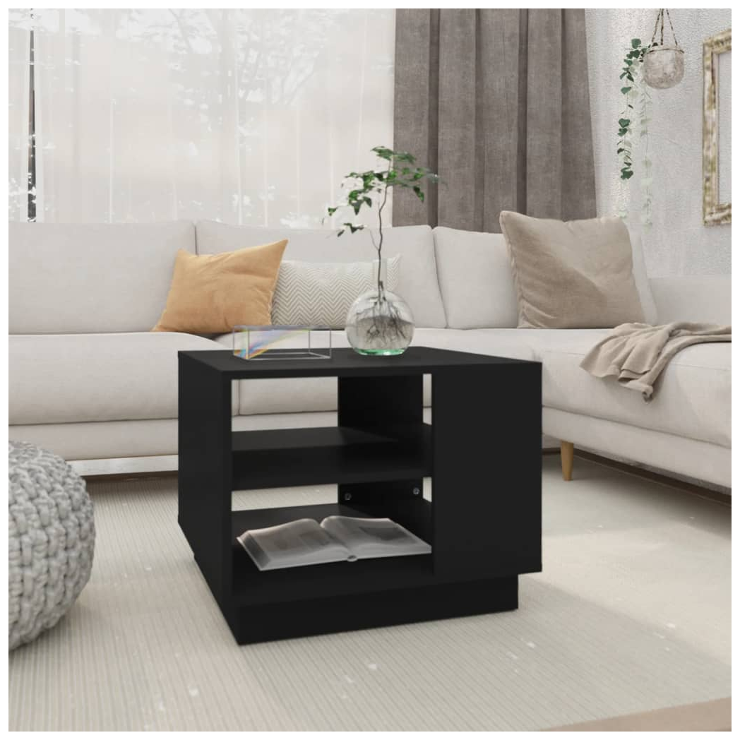 Coffee Table Black 55x55x43 cm Engineered Wood