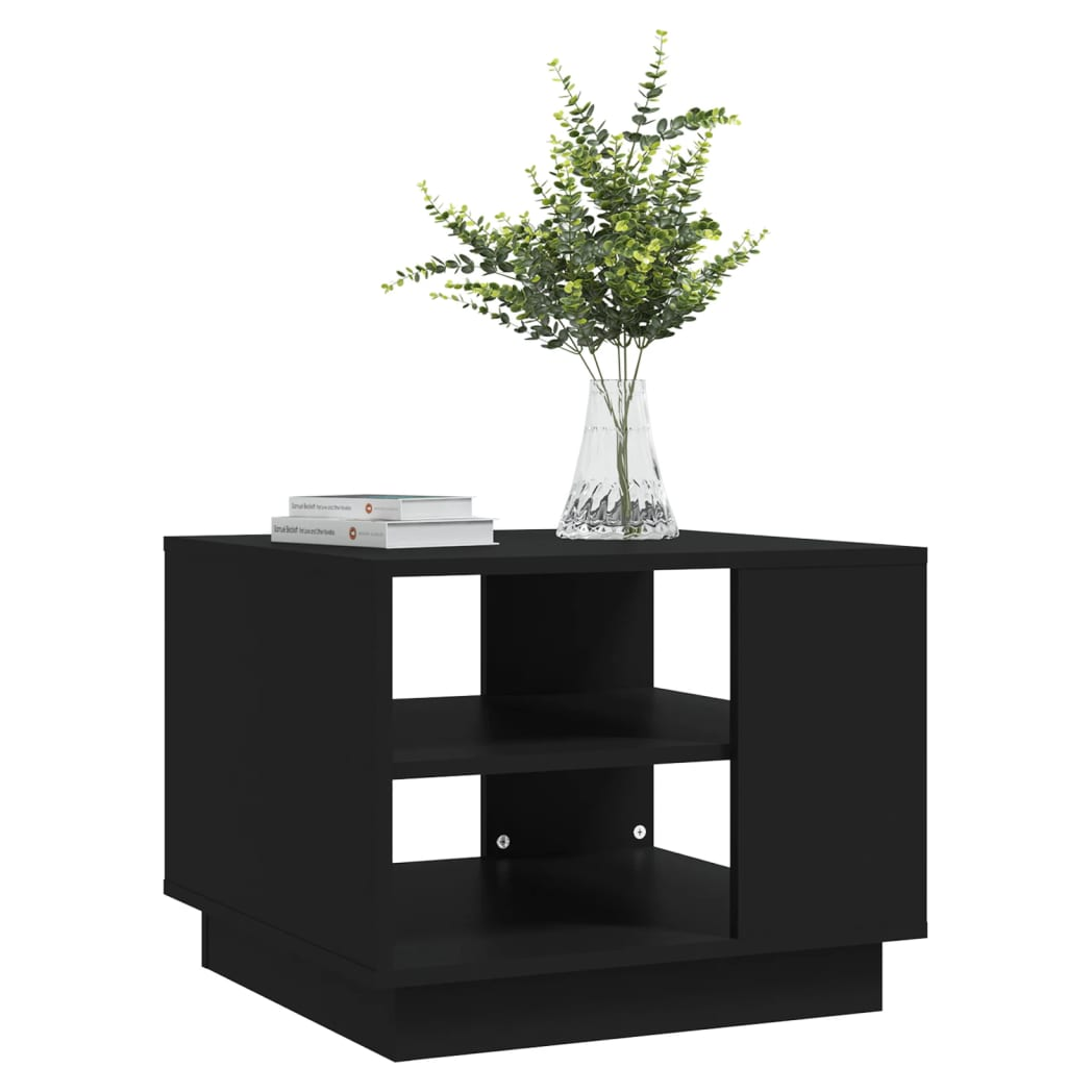 Coffee Table Black 55x55x43 cm Engineered Wood