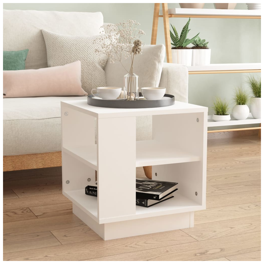 Coffee Table White 40x40x43 cm Engineered Wood