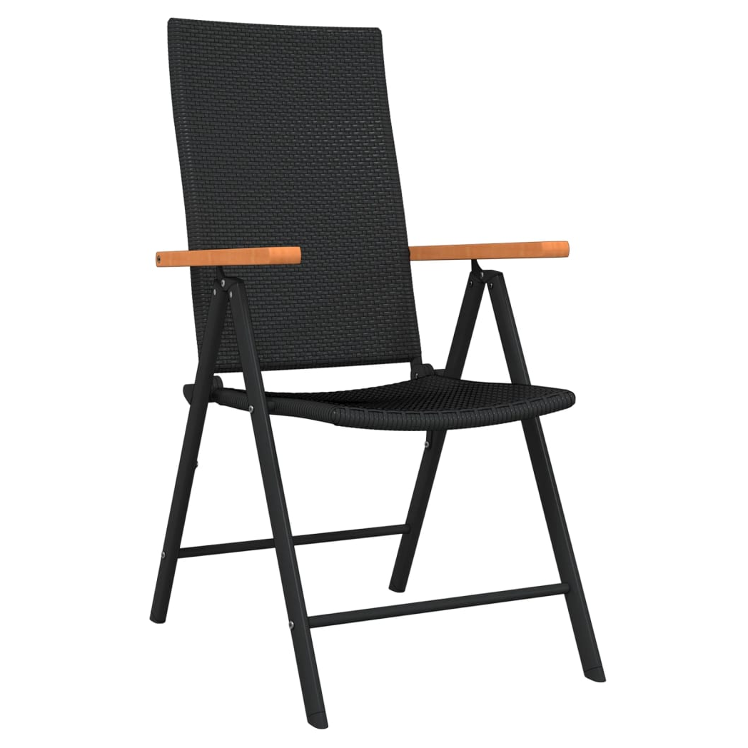 5 Piece Garden Dining Set Black