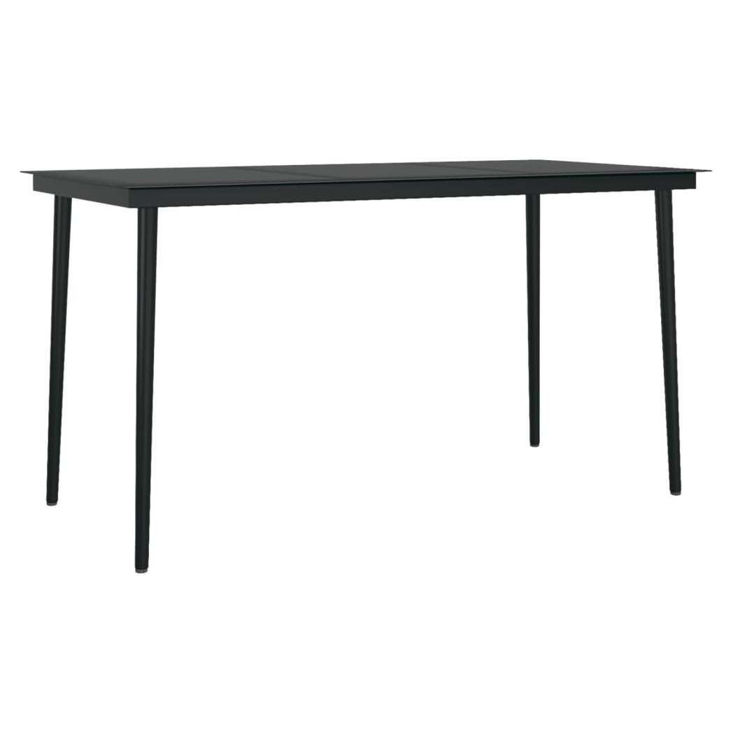 5 Piece Garden Dining Set Black