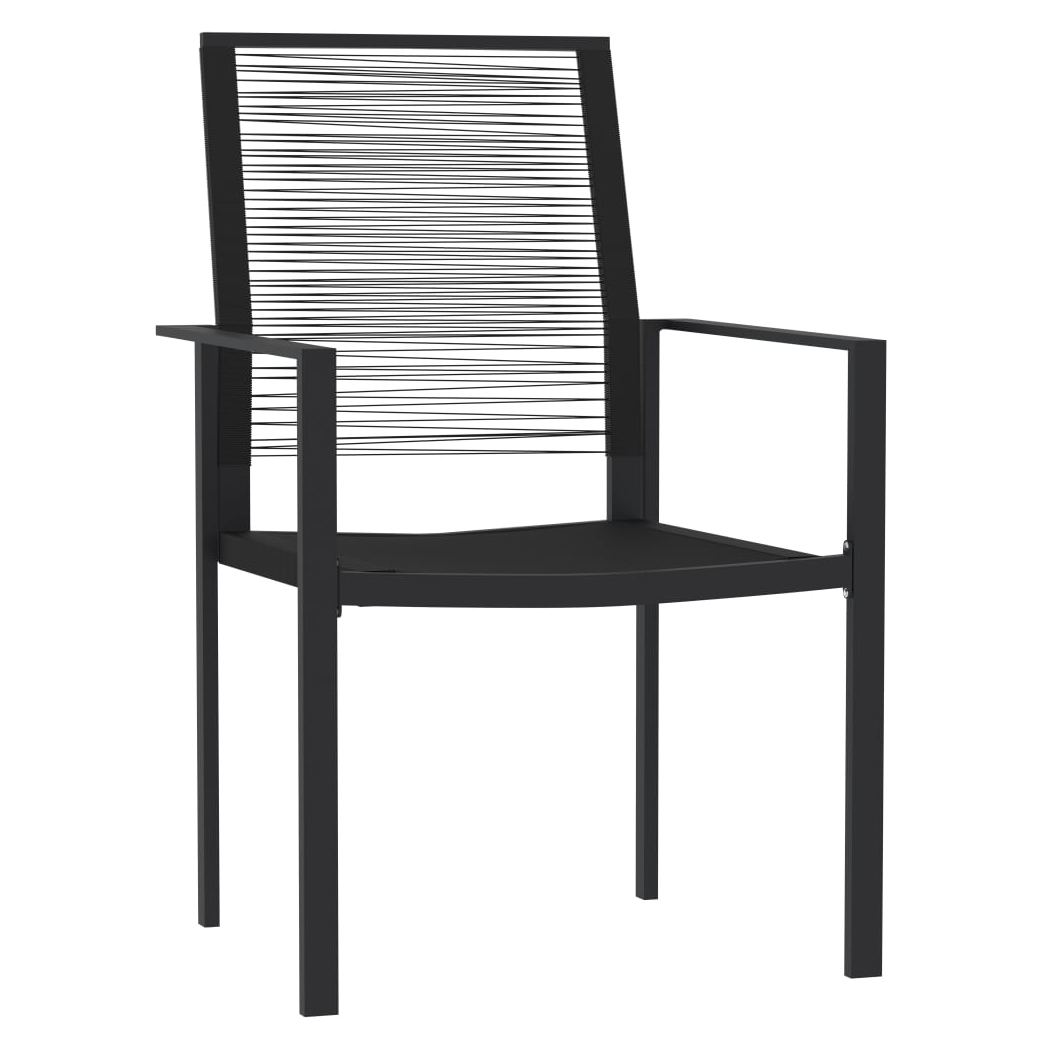 9 Piece Garden Dining Set Black