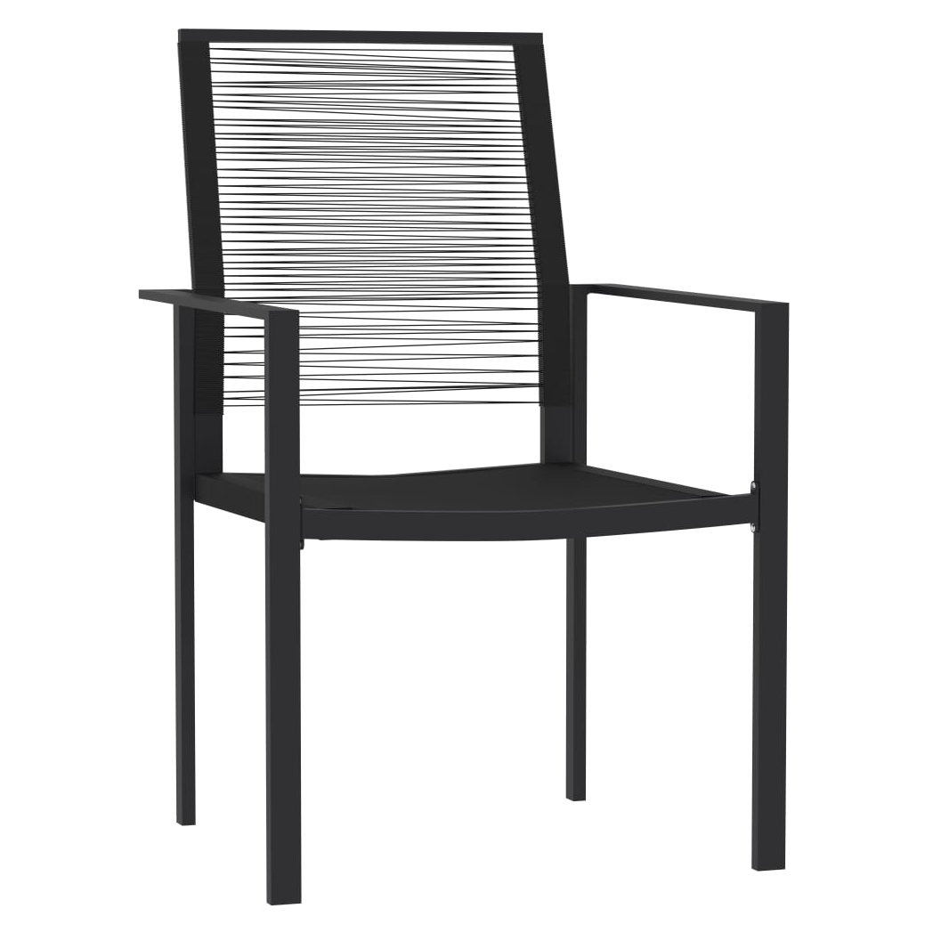 5 Piece Garden Dining Set Black