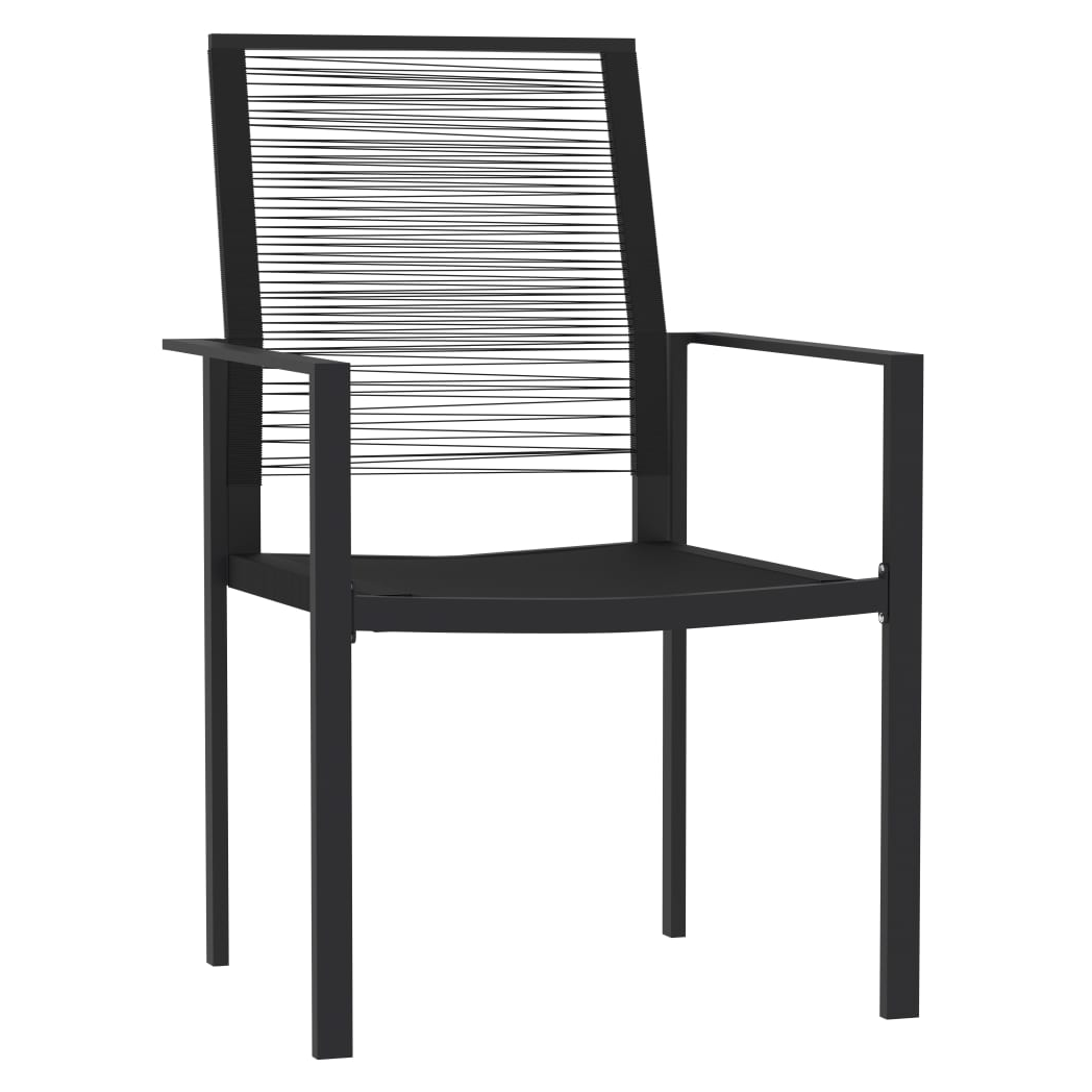 3 Piece Garden Dining Set Black