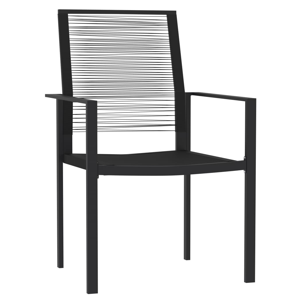 3 Piece Garden Dining Set Black