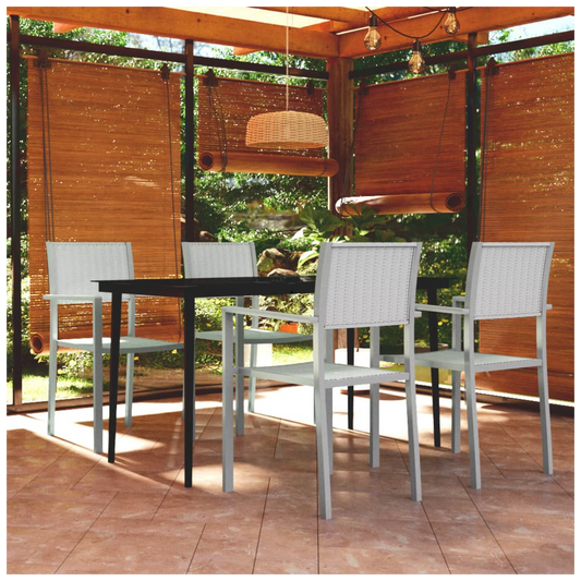5 Piece Garden Dining Set White