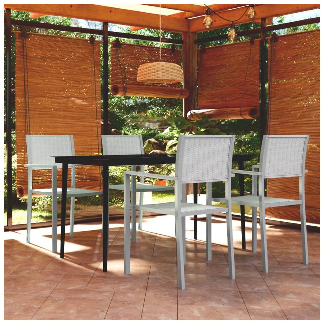 5 Piece Garden Dining Set White