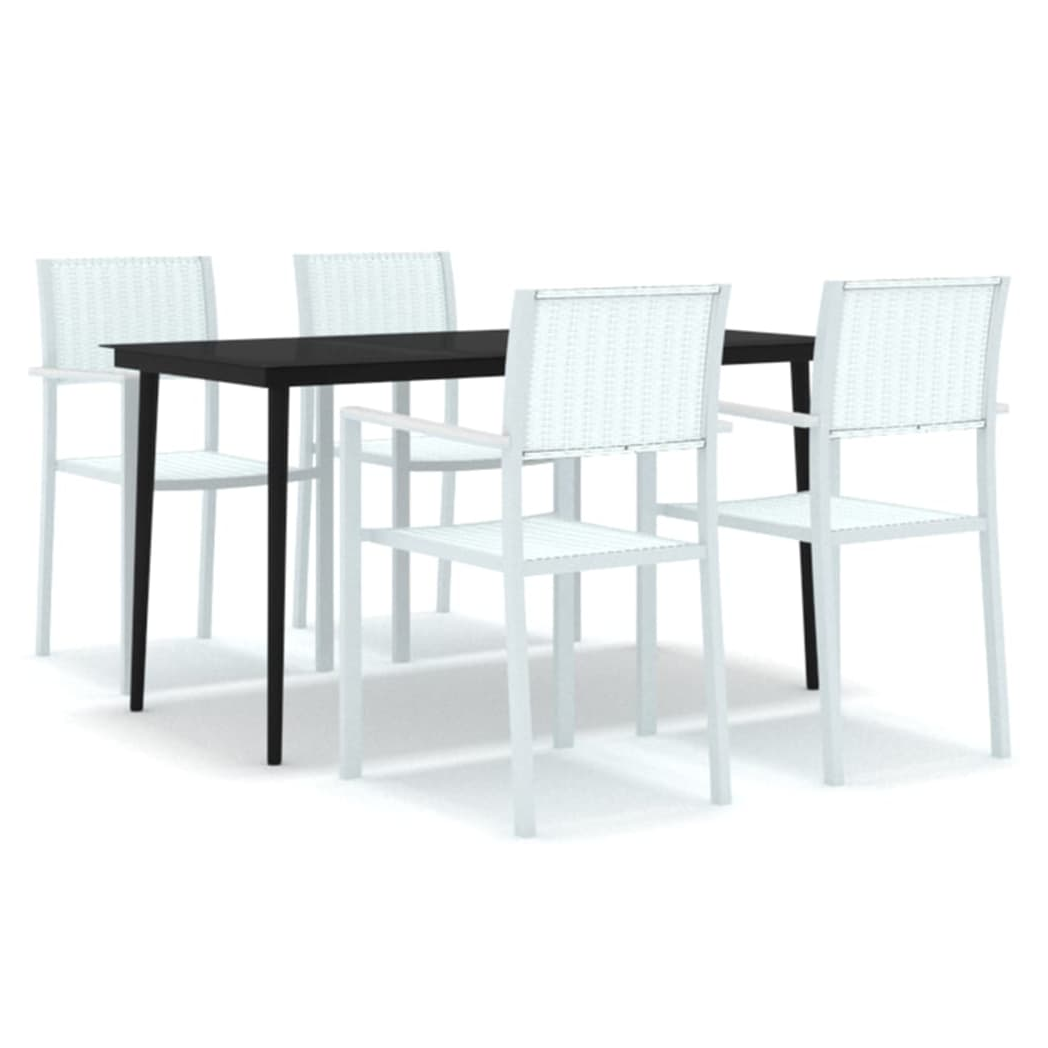 5 Piece Garden Dining Set White