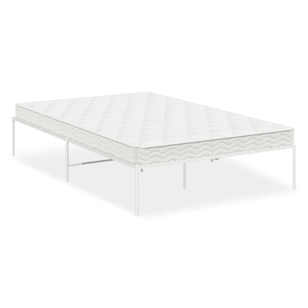 Metal Bed Frame White 120x190 cm Small Double