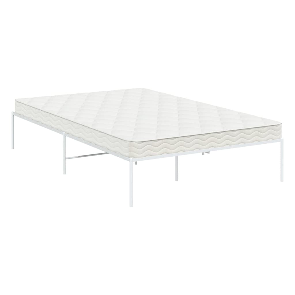 Metal Bed Frame White 120x190 cm Small Double