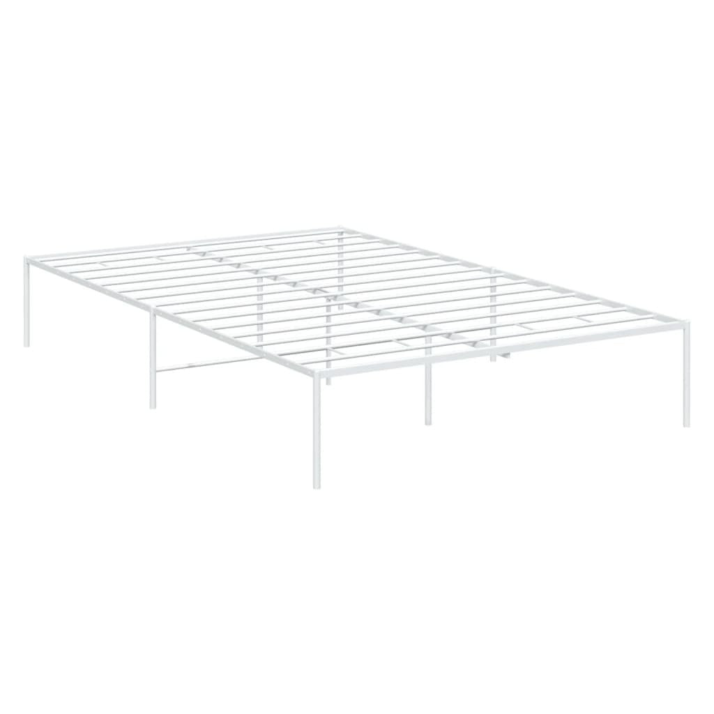 Metal Bed Frame White 120x190 cm Small Double