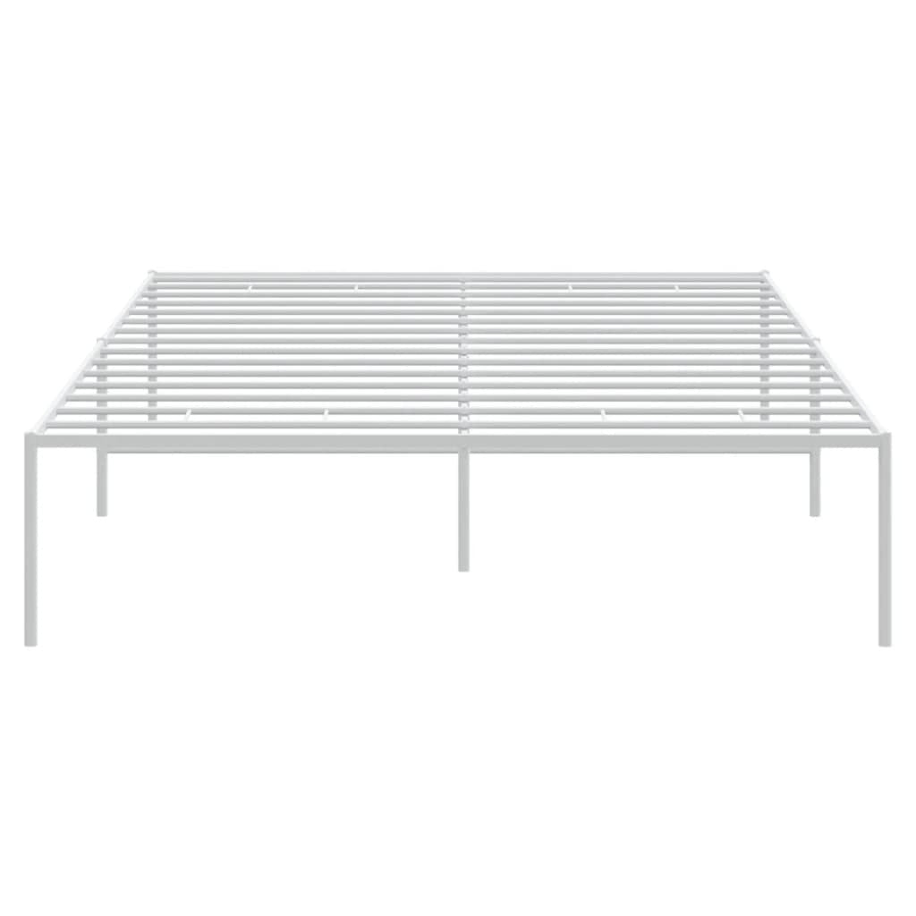 Metal Bed Frame White 120x190 cm Small Double